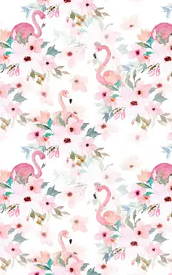 Estores de rolo interiores blackout para janela Flamingos entre as flores