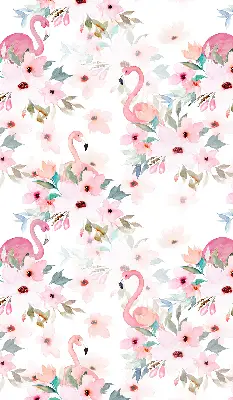 Estores de rolo interiores blackout para janela Flamingos entre as flores