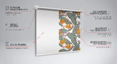 Estores de rolo blackout para porta de varanda Flores e folhas