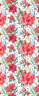 Estores de rolo interiores blackout Flores vermelhas