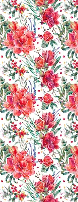 Estores de rolo interiores blackout Flores vermelhas