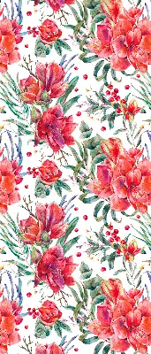 Estores de rolo interiores blackout Flores vermelhas