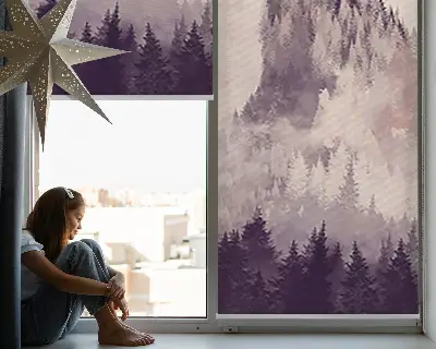 Estores de rolo blackout para porta de varanda Montanhas Pintadas