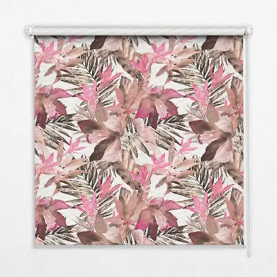 Estores de rolo interiores blackout para janela Flores cor-de-rosa
