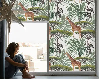 Estores de rolo interiores blackout para janela Animais e árvores
