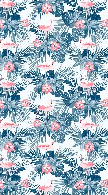 Estores de rolo blackout para porta de varanda Plantas tropicais e flamingos
