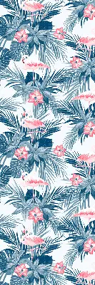 Estores de rolo blackout para porta de varanda Plantas tropicais e flamingos