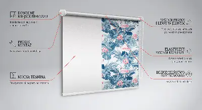 Estores de rolo blackout para porta de varanda Plantas tropicais e flamingos