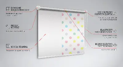 Estores de rolo interiores blackout para janela Pontos coloridos