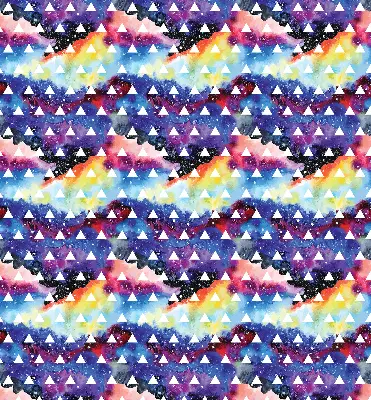 Estores de rolo em tecido blackout Triângulos brancos sobre um fundo colorido