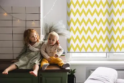 Estores de rolo blackout para janela ziguezagues amarelos