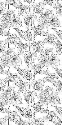 Estores de rolo interiores blackout para janela flores desenhadas