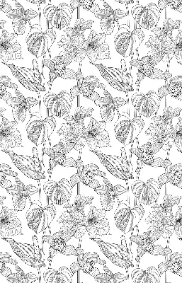Estores de rolo interiores blackout para janela flores desenhadas