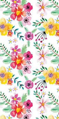 Estores de rolo em tecido blackout flores pintadas