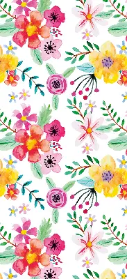 Estores de rolo em tecido blackout flores pintadas