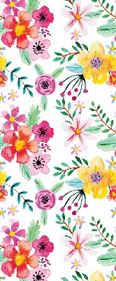 Estores de rolo em tecido blackout flores pintadas