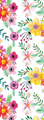 Estores de rolo em tecido blackout flores pintadas