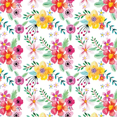 Estores de rolo em tecido blackout flores pintadas
