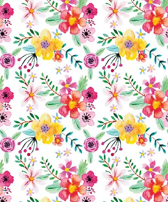 Estores de rolo em tecido blackout flores pintadas