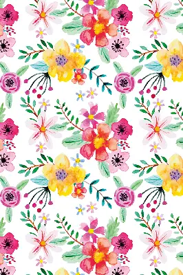Estores de rolo em tecido blackout flores pintadas