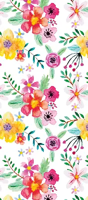Estores de rolo em tecido blackout flores pintadas