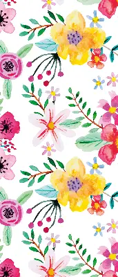 Estores de rolo em tecido blackout flores pintadas