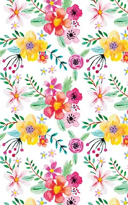 Estores de rolo em tecido blackout flores pintadas