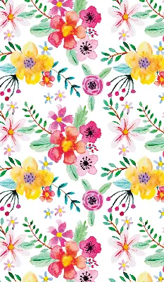 Estores de rolo em tecido blackout flores pintadas
