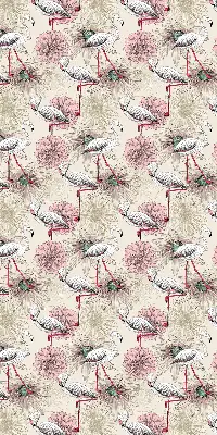 Estores de rolo blackout para janela flamingos brancos
