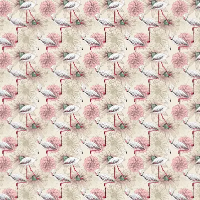 Estores de rolo blackout para janela flamingos brancos