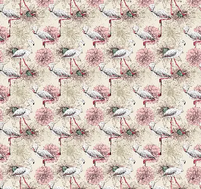 Estores de rolo blackout para janela flamingos brancos