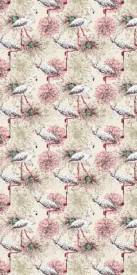Estores de rolo blackout para janela flamingos brancos