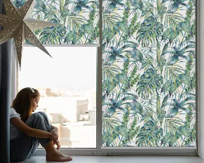 Estores de rolo interiores blackout para janela Folhas tropicais