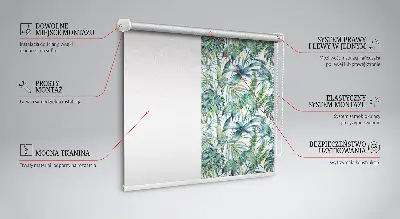 Estores de rolo interiores blackout para janela Folhas tropicais