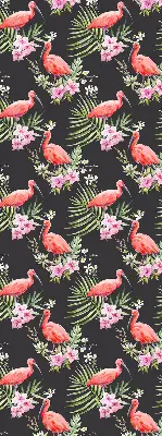 Estores de rolo em tecido blackout Flamingos em plantas