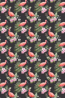 Estores de rolo em tecido blackout Flamingos em plantas