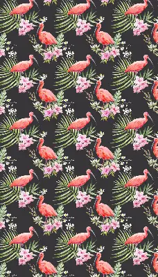 Estores de rolo em tecido blackout Flamingos em plantas