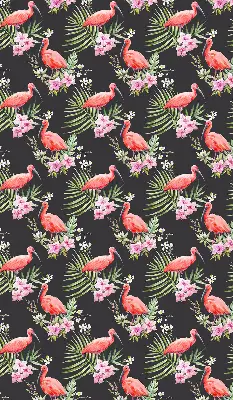 Estores de rolo em tecido blackout Flamingos em plantas