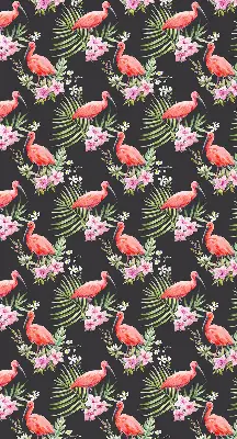Estores de rolo em tecido blackout Flamingos em plantas