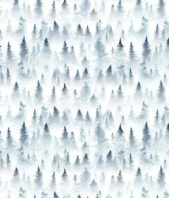 Estores de rolo blackout para porta de varanda Floresta na neblina