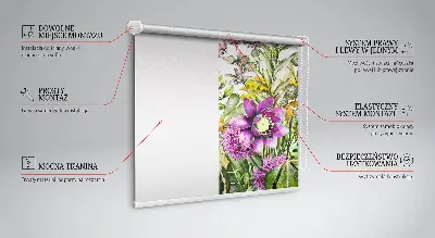 Estores de rolo blackout para porta de varanda Flores