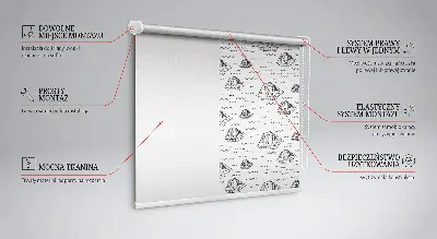 Estores de rolo blackout para porta de varanda Navios desenhados