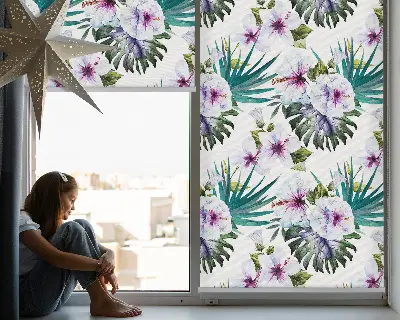 Estores de rolo blackout para janela Flores