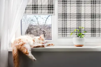 Estores de rolo interiores blackout Tartan cinza