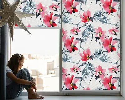 Estores de rolo interiores blackout para janela Flores