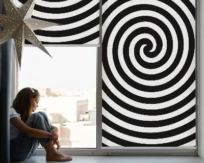 Estores de rolo blackout para porta de varanda Círculo hipnótico