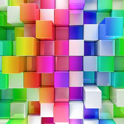 Estores de rolo interiores blackout Cubos 3D coloridos