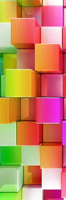 Estores de rolo interiores blackout Cubos 3D coloridos