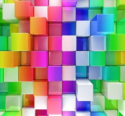 Estores de rolo interiores blackout Cubos 3D coloridos