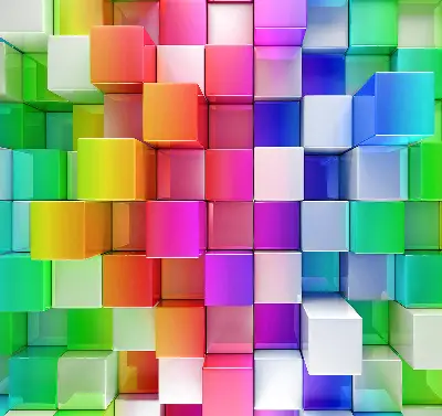 Estores de rolo interiores blackout Cubos 3D coloridos